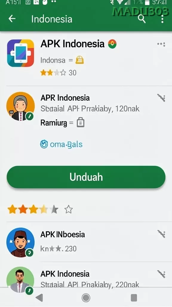 Cuplikan layar RK8 — menu navigasi