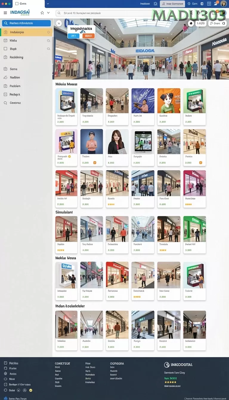 Cuplikan layar INOVA77 — menu navigasi